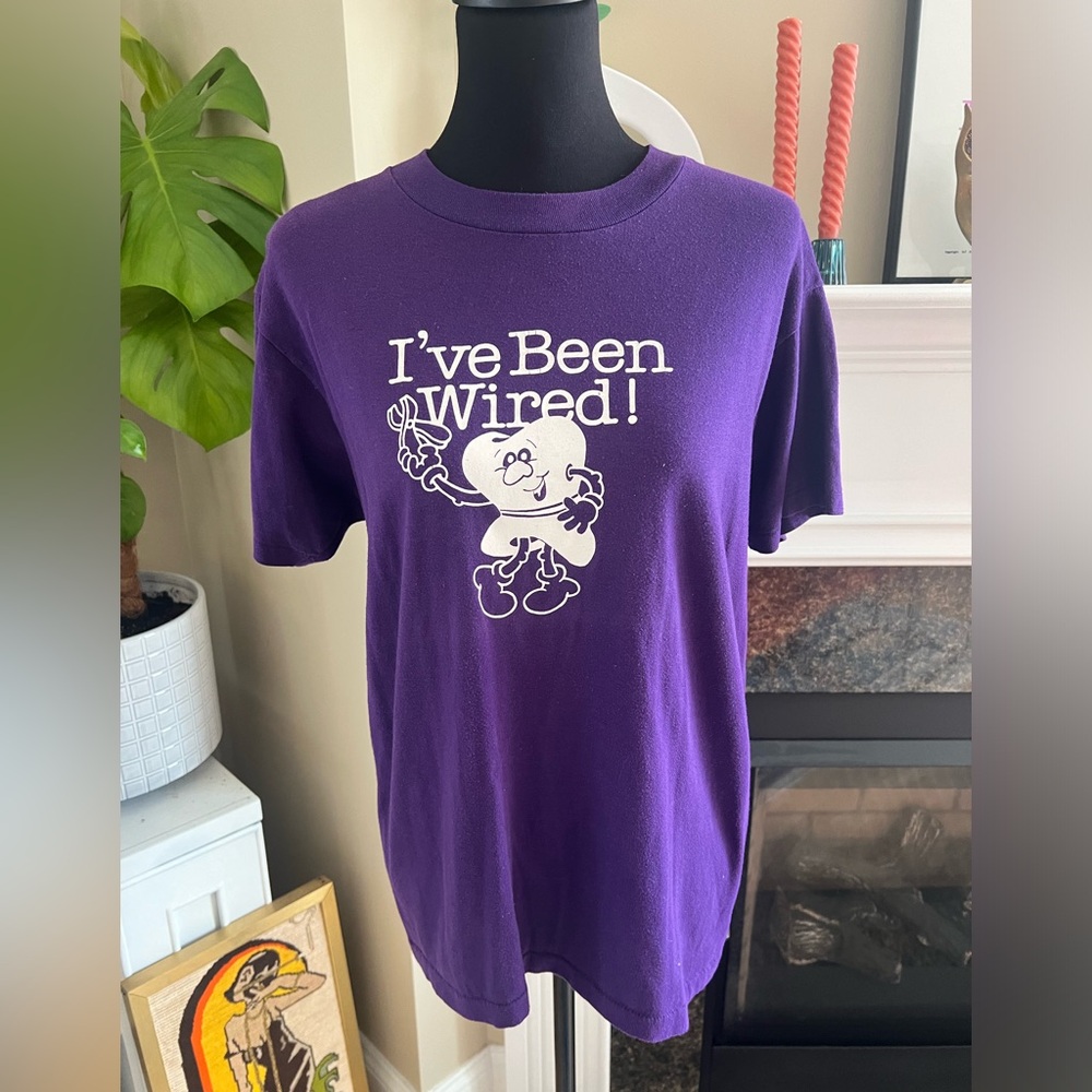 Vintage Purple “I’ve Been Wired” Tooth Tee Shirt